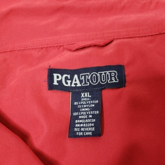 Mens XXL PGA TOUR Golf Pullover Jacket Red Zip Out Sleeve. - Picture 5 of 7